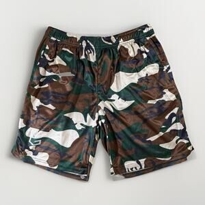 Gradual Mens Brown and Green Camo Athletic Shorts Size Large NWT